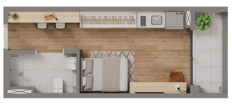 Studio com 1 Quarto à Venda, 21 m² em Saúde - São Paulo