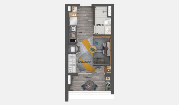 Imagem Apartamento com 1 Quarto à Venda, 47 m² em Santo Amaro - São Paulo Imagem Apartamento com 1 Quarto à Venda, 47 m² em Santo Amaro - São Paulo