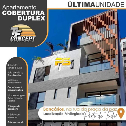 Imagem Cobertura com 3 Quartos à Venda, 130 m² em Bancários - João Pessoa Imagem Cobertura com 3 Quartos à Venda, 130 m² em Bancários - João Pessoa