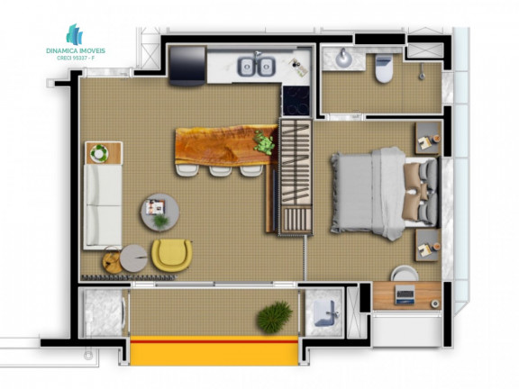 Imagem Studio com 1 Quarto à Venda, 43 m² em Cambuí - Campinas