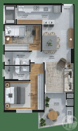 Imagem Apartamento com 2 Quartos à Venda, 77 m² em Centro - Itajaí Imagem Apartamento com 2 Quartos à Venda, 77 m² em Centro - Itajaí