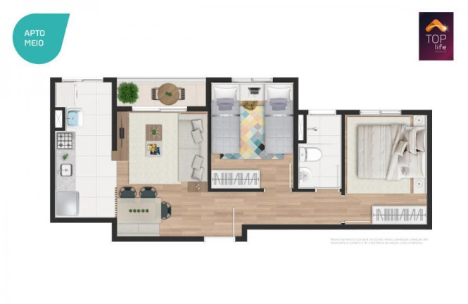 Imagem Apartamento com 2 Quartos à Venda, 45 m² em Top Life - Programa Casa Verde Amarela - Cotia Imagem Apartamento com 2 Quartos à Venda, 45 m² em Top Life - Programa Casa Verde Amarela - Cotia