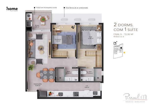 Imagem Apartamento com 2 Quartos à Venda, em Cacupé - Florianópolis Imagem Apartamento com 2 Quartos à Venda, em Cacupé - Florianópolis