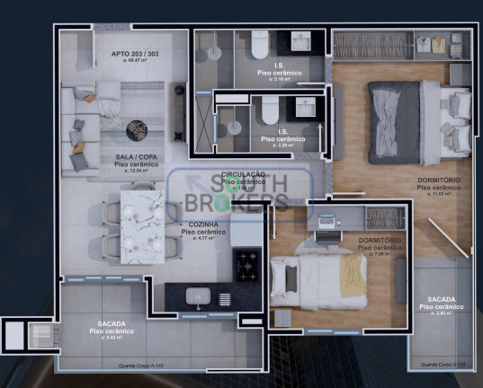 Imagem Apartamento com 3 Quartos à Venda, em Hauer - Curitiba Imagem Apartamento com 3 Quartos à Venda, em Hauer - Curitiba