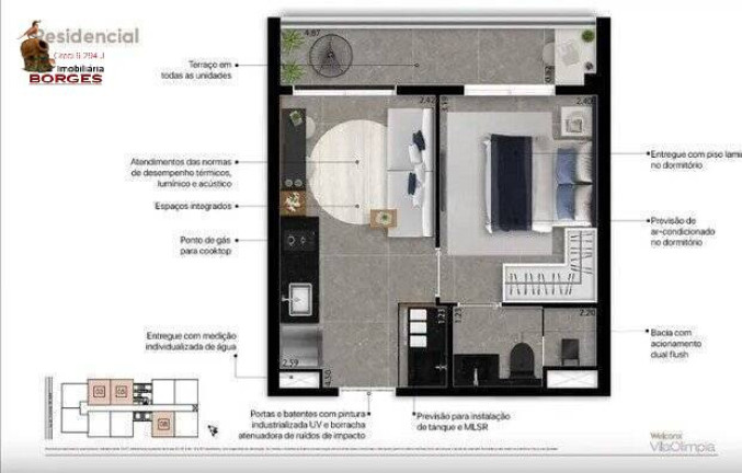 Imagem Studio com 1 Quarto à Venda, 29 m² em Vila Olimpia - São Paulo