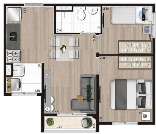Imagem Apartamento com 2 Quartos à Venda, 37 m² em Jardim Imperador (zona Sul) - São Paulo