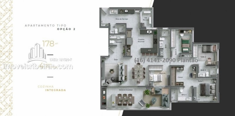 Imagem Apartamento com 3 Quartos à Venda, 178 m² em Bonfim Paulista - Ribeirão Preto Imagem Apartamento com 3 Quartos à Venda, 178 m² em Bonfim Paulista - Ribeirão Preto