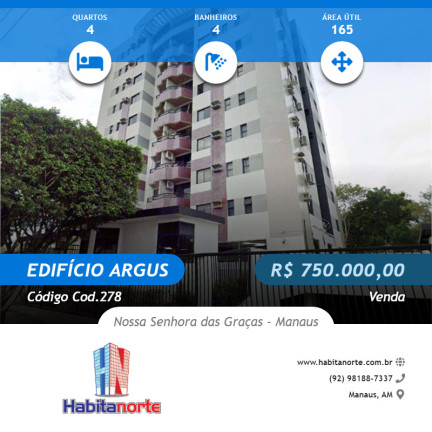 Imagem Apartamento com 4 Quartos à Venda, 165 m² em Nossa Senhora Das Graças - Manaus Imagem Apartamento com 4 Quartos à Venda, 165 m² em Nossa Senhora Das Graças - Manaus