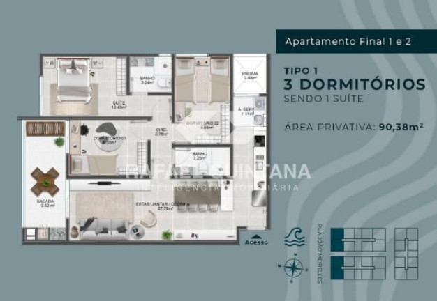 Imagem Apartamento com 2 Quartos à Venda, 64 m² em Abraão - Florianópolis