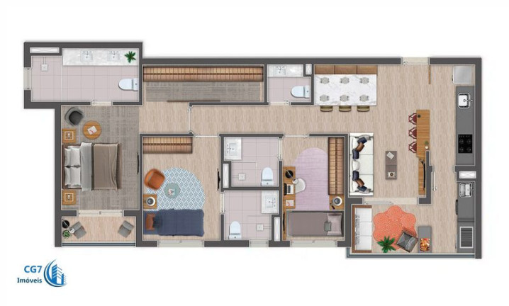 Apartamento com 3 Quartos à Venda, 87 m² em Tamboré - Barueri