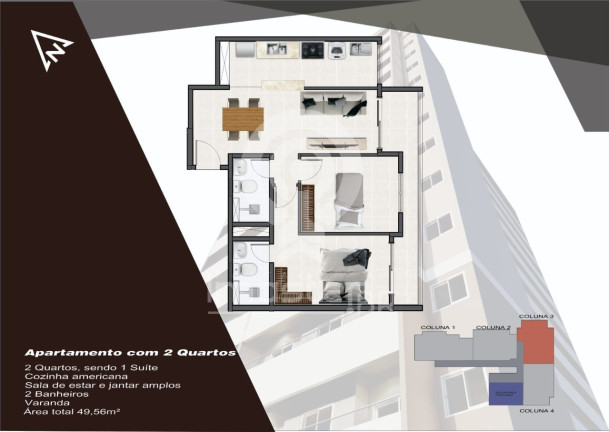 Imagem Apartamento com 2 Quartos à Venda, 50 m² em Damas - Fortaleza Imagem Apartamento com 2 Quartos à Venda, 50 m² em Damas - Fortaleza