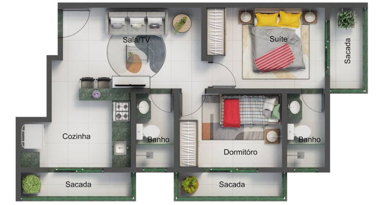 Imagem Apartamento com 2 Quartos à Venda, 47 m² em Santa Mônica - Uberlândia Imagem Apartamento com 2 Quartos à Venda, 47 m² em Santa Mônica - Uberlândia