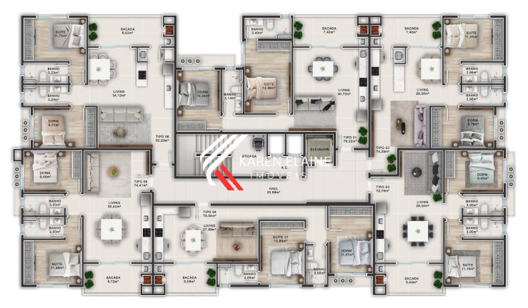 Imagem Apartamento com 2 Quartos à Venda, 82 m² em Barreiros - São José Imagem Apartamento com 2 Quartos à Venda, 82 m² em Barreiros - São José