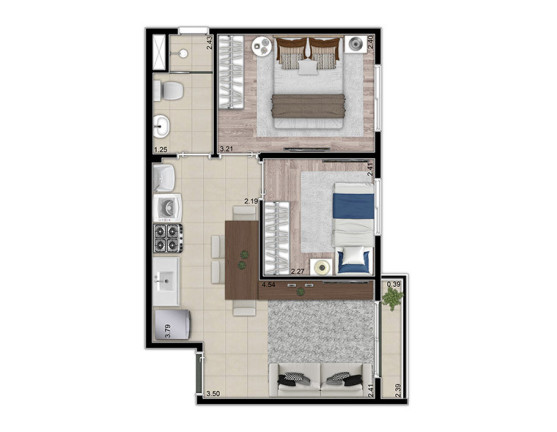 Imagem Apartamento com 2 Quartos à Venda, 35 m² em Pirituba - São Paulo