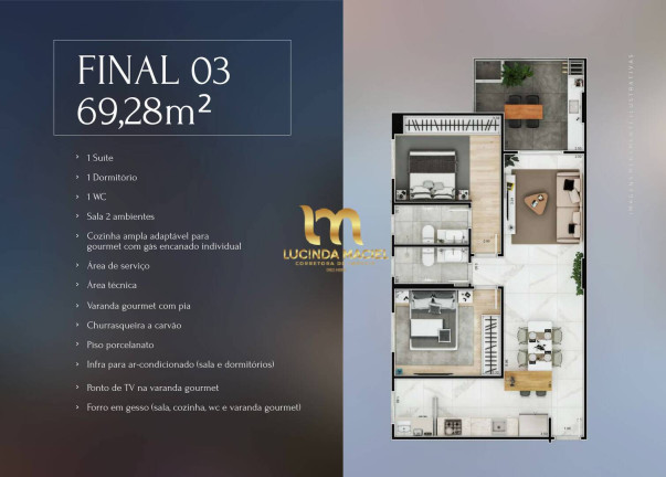 Imagem Apartamento com 2 Quartos à Venda, 69 m² em Guilhermina - Praia Grande