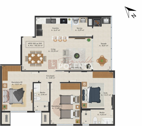 Imagem Apartamento com 3 Quartos à Venda, 102 m² em Centro - Balneário Rincão