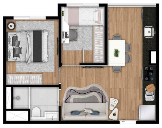 Apartamento com 2 Quartos à Venda, 36 m² em Interlagos - São Paulo