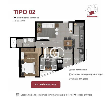 Imagem Apartamento com 2 Quartos à Venda, 64 m² em Centro - Criciúma Imagem Apartamento com 2 Quartos à Venda, 64 m² em Centro - Criciúma