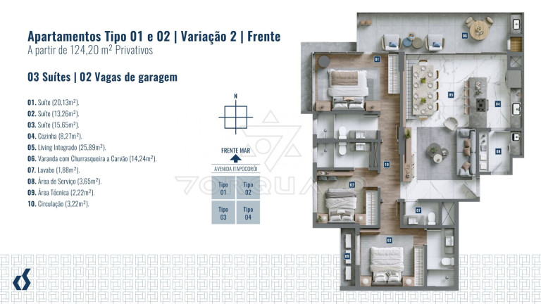 Imagem Apartamento com 3 Quartos à Venda, 120 m² em Praia De Armação Do Itapocorói - Penha Imagem Apartamento com 3 Quartos à Venda, 120 m² em Praia De Armação Do Itapocorói - Penha