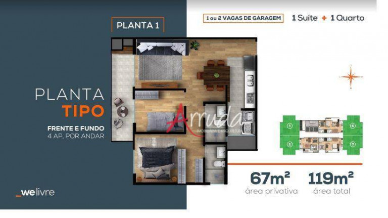 Imagem Apartamento com 2 Quartos à Venda, 67 m² em Coqueiral - Cascavel Imagem Apartamento com 2 Quartos à Venda, 67 m² em Coqueiral - Cascavel