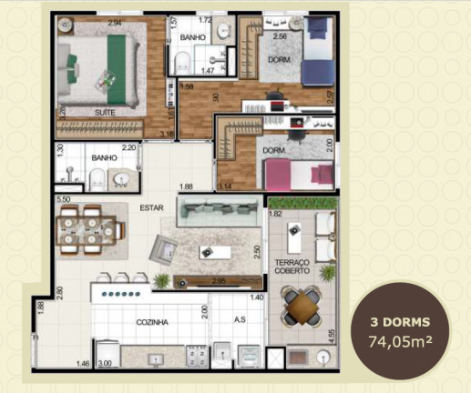 Imagem Apartamento com 3 Quartos à Venda, 74 m² em Alphaville - Barueri Imagem Apartamento com 3 Quartos à Venda, 74 m² em Alphaville - Barueri