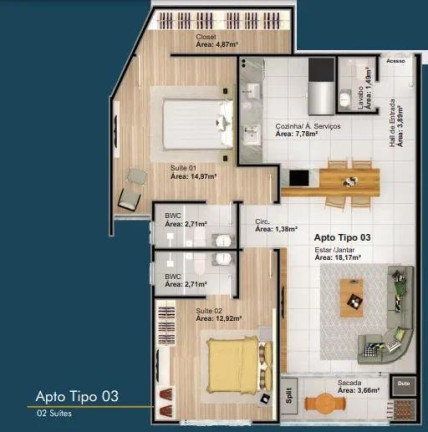 Imagem Apartamento com 2 Quartos à Venda, 90 m² em Centro - Balneário Camboriú