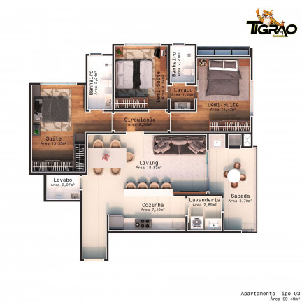 Imagem Apartamento com 3 Quartos à Venda, 105 m² em Gravatá - Navegantes Imagem Apartamento com 3 Quartos à Venda, 105 m² em Gravatá - Navegantes