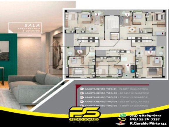 Imagem Apartamento com 2 Quartos à Venda, 56 m² em Altiplano Cabo Branco - João Pessoa Imagem Apartamento com 2 Quartos à Venda, 56 m² em Altiplano Cabo Branco - João Pessoa