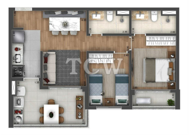Imagem Apartamento com 2 Quartos à Venda, 65 m² em Brooklin - São Paulo