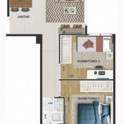Imagem Apartamento com 1 Quarto à Venda,  em Santa Teresinha - São Paulo