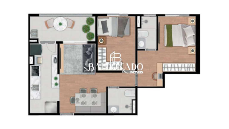 Imagem Apartamento com 2 Quartos à Venda, 63 m² em Jardim Nova Bragança - Bragança Paulista