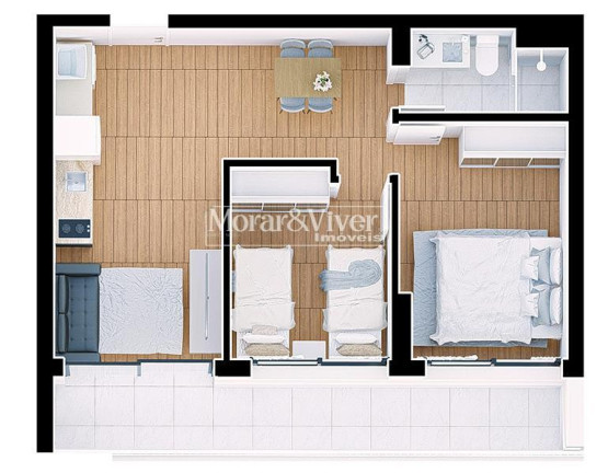 Imagem Apartamento com 2 Quartos à Venda, 40 m² em Portão - Curitiba Imagem Apartamento com 2 Quartos à Venda, 40 m² em Portão - Curitiba