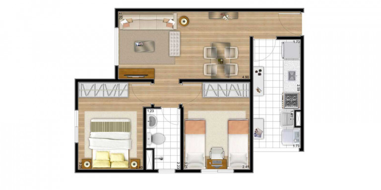 Imagem Apartamento com 2 Quartos à Venda, em Vila Industrial - São José Dos Campos Imagem Apartamento com 2 Quartos à Venda, em Vila Industrial - São José Dos Campos