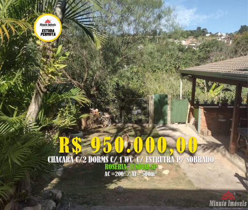 Imóvel com 2 Quartos à Venda, 500 m² em Roseira - Jundiaí