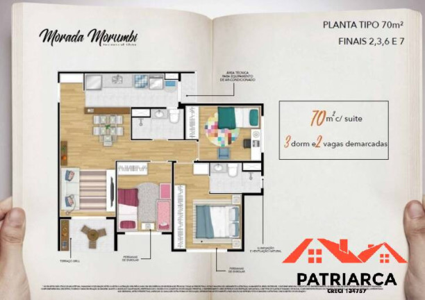 Imagem Apartamento com 3 Quartos à Venda, 70 m² em Mourumbi - Paulínia Imagem Apartamento com 3 Quartos à Venda, 70 m² em Mourumbi - Paulínia