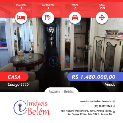 Imagem Casa com 3 Quartos à Venda, 319 m² em Nazare - Belém