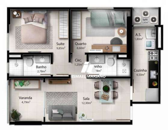 Imagem Apartamento com 2 Quartos à Venda, 55 m² em Praia De Itaparica - Vila Velha