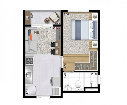Imagem Apartamento com 1 Quarto à Venda, 28 m² em Belenzinho - São Paulo Imagem Apartamento com 1 Quarto à Venda, 28 m² em Belenzinho - São Paulo