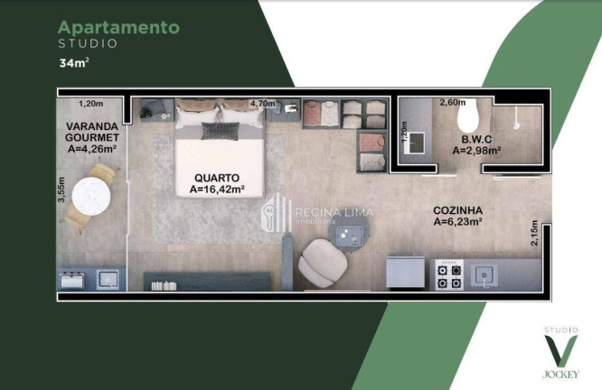 Imagem Studio com 1 Quarto à Venda, 34 m² em Jóquei - Teresina Imagem Studio com 1 Quarto à Venda, 34 m² em Jóquei - Teresina