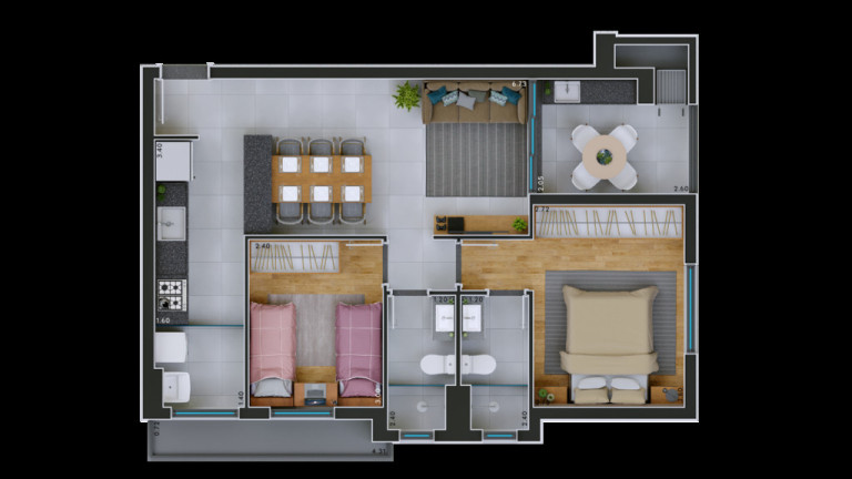 Imagem Apartamento com 2 Quartos à Venda, 56 m² em Tarumã - Curitiba Imagem Apartamento com 2 Quartos à Venda, 56 m² em Tarumã - Curitiba