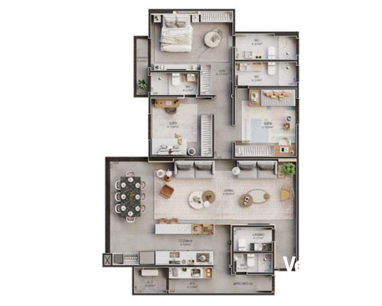 Imagem Apartamento com 3 Quartos à Venda, 131 m² em Renato Gonçalves - Barreiras