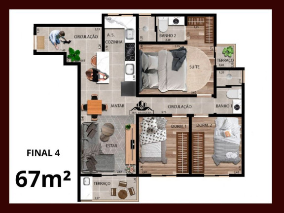 Imagem Apartamento com 2 Quartos à Venda, 52 m² em Jardim Santo Antônio - Santo André