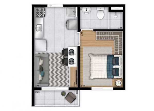 Imagem Imóvel com 1 Quarto à Venda, 27 m² em Jardim Itacolomi - São Paulo Imagem Imóvel com 1 Quarto à Venda, 27 m² em Jardim Itacolomi - São Paulo