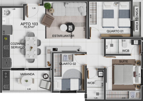 Imagem Apartamento com 3 Quartos à Venda, 68 m² em Intermares - Cabedelo Imagem Apartamento com 3 Quartos à Venda, 68 m² em Intermares - Cabedelo