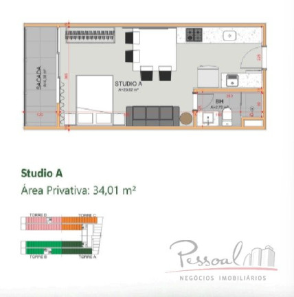 Imagem Apartamento com 1 Quarto à Venda, 49 m² em Saco Grande - Florianópolis