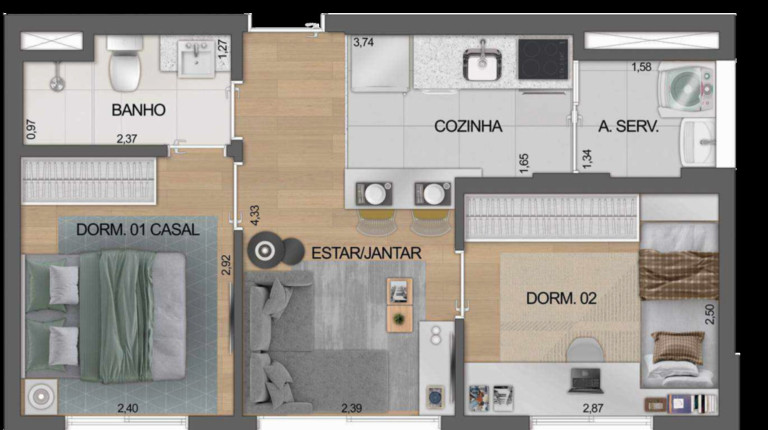 Imagem Apartamento com 2 Quartos à Venda, 39 m² em Moema - São Paulo Imagem Apartamento com 2 Quartos à Venda, 39 m² em Moema - São Paulo