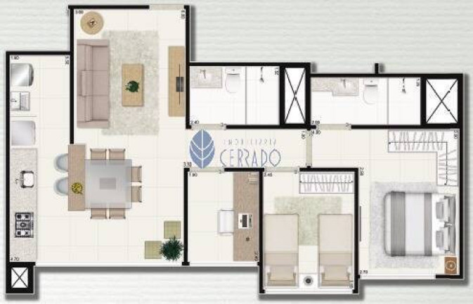 Imagem Apartamento com 2 Quartos à Venda, 66 m² em Jundiaí - Anápolis Imagem Apartamento com 2 Quartos à Venda, 66 m² em Jundiaí - Anápolis
