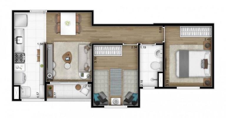Imagem Apartamento com 2 Quartos à Venda, 45 m² em Jardim São Vicente - Campinas Imagem Apartamento com 2 Quartos à Venda, 45 m² em Jardim São Vicente - Campinas