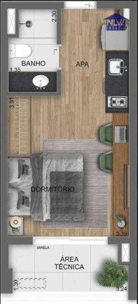 Studio com 1 Quarto à Venda, 29 m² em Moema - São Paulo