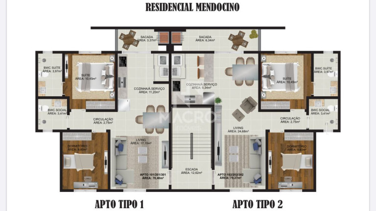 Apartamento com 2 Quartos à Venda, 70 m² em Nereu Ramos - Jaraguá Do Sul